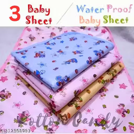 Cotton Candy Waterproof Baby Plastic Sheet Set- 3-Pack